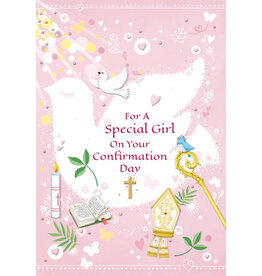 Greetings of Faith Card - Confirmation (Girl), Dove