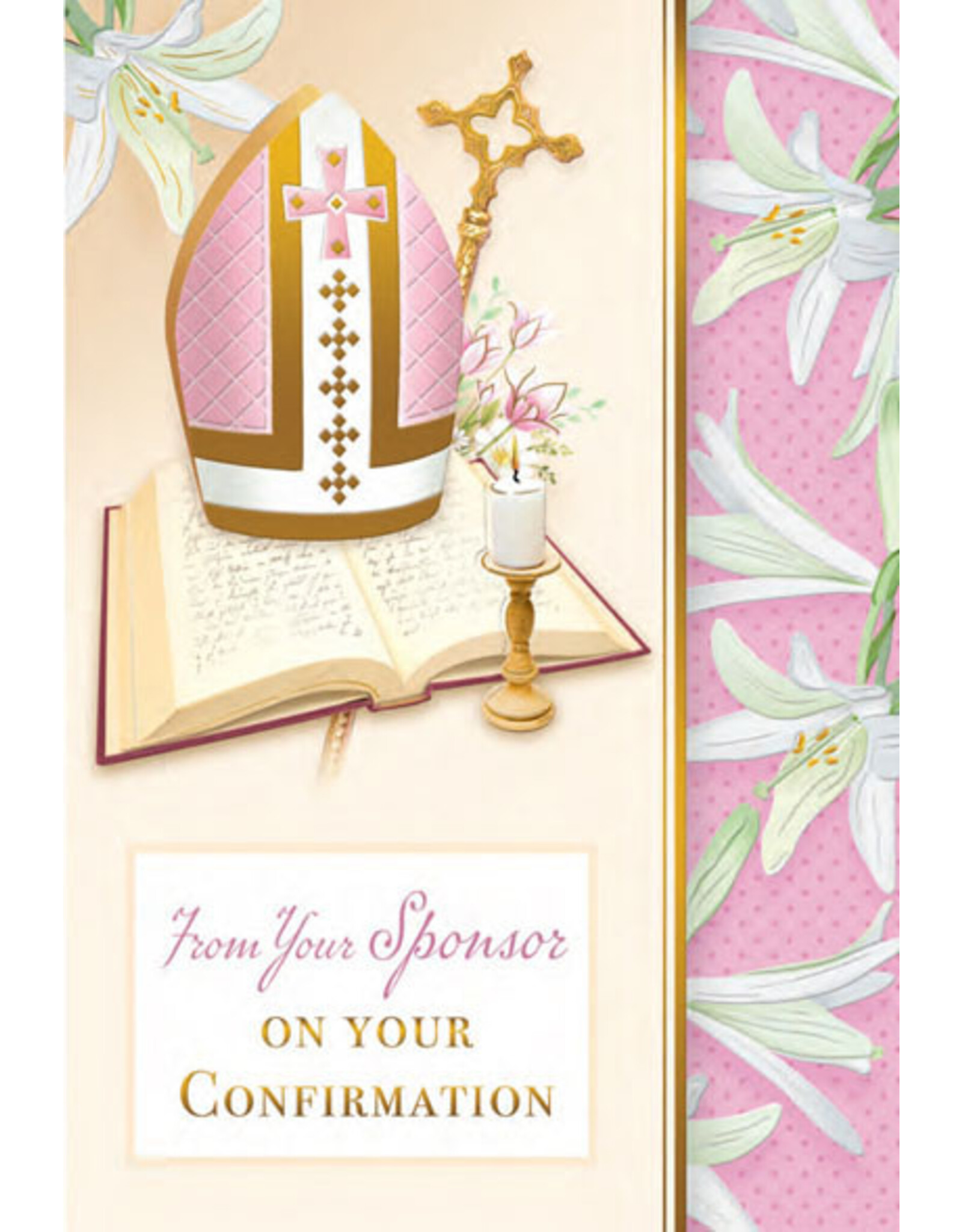 Greetings of Faith Card - Confirmation (Girl, From Sponsor), Lillies