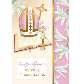 Greetings of Faith Card - Confirmation (Girl, From Sponsor), Lillies