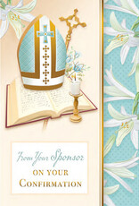 Greetings of Faith Card - Confirmation (Boy, From Sponsor), Lillies