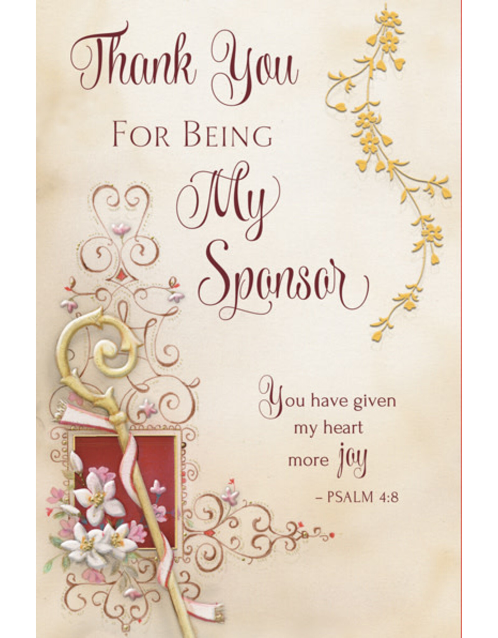 Greetings of Faith Card - Thank You Sponsor, Fliligree