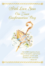 Greetings of Faith Card - Confirmation (Son), Brushed Blue