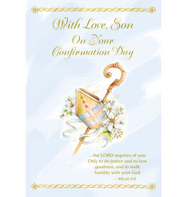 Greetings of Faith Card - Confirmation (Son), Brushed Blue