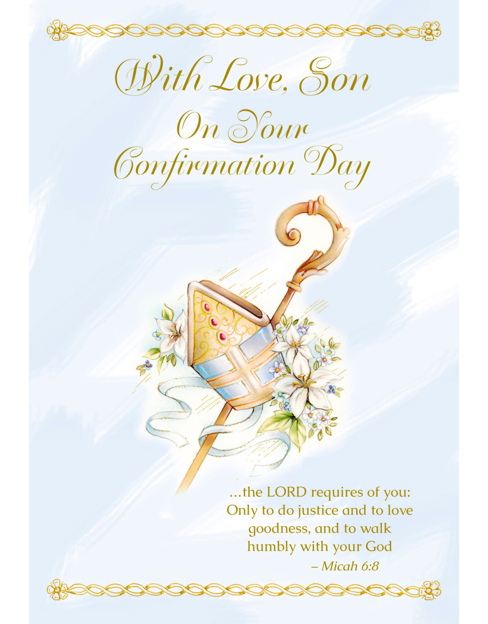 Greetings of Faith Card - Confirmation (Son), Brushed Blue