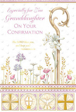 Greetings of Faith Card - Confirmation (Granddaughter), Field with Flowers & Wheat