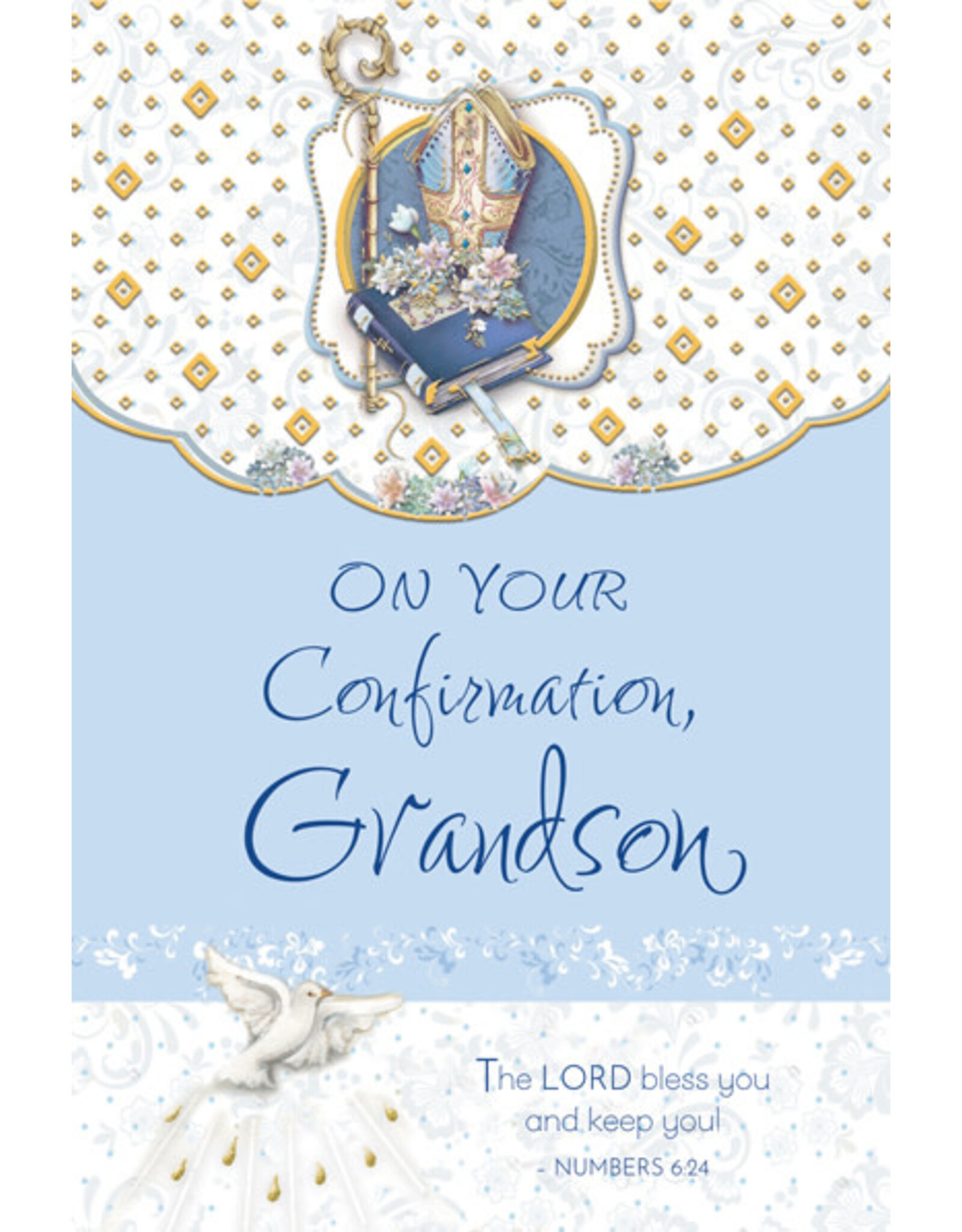 Greetings of Faith Card - Confirmation (Grandson), Dove