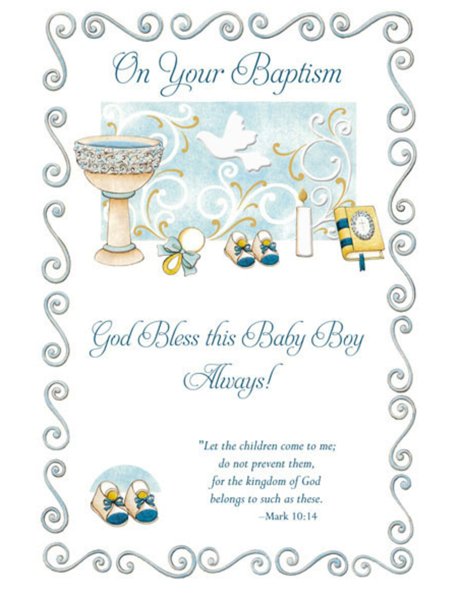 Greetings of Faith Card - Baptism (Boy), Blessings Always
