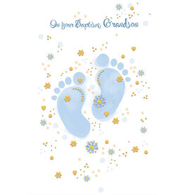 Greetings of Faith Card - Baptism (Grandson), Footprint