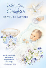Greetings of Faith Card - Baptism (Grandson), One Spirit