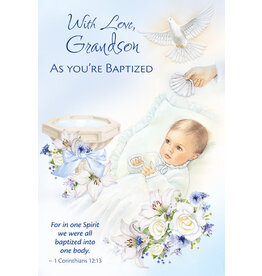 Greetings of Faith Card - Baptism (Grandson), One Spirit