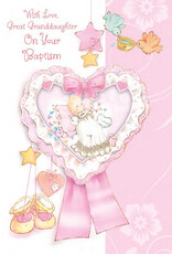 Greetings of Faith Card - Baptism (Great Granddaughter), With Love
