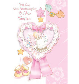 Greetings of Faith Card - Baptism (Great Granddaughter), With Love