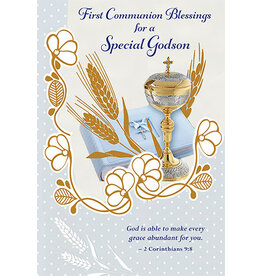 Greetings of Faith Card - First Communion (Godson), Abundant Graces