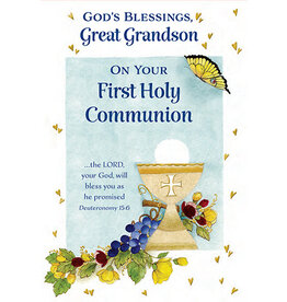 Greetings of Faith Card - First Communion (Great Grandson), As Promised