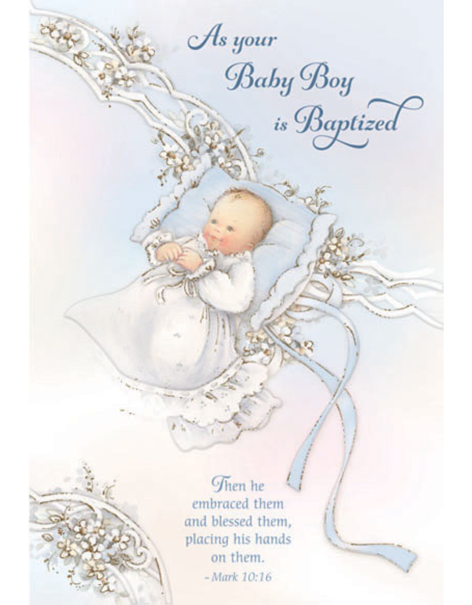Greetings of Faith Card - Baptism (Boy), Embraced & Blessed