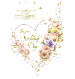Greetings of Faith Card - Wedding, Floral Heart