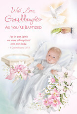 Greetings of Faith Card - Baptism (Granddaughter), With Love