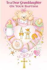 Greetings of Faith Card - Baptism (Granddaughter), Teddy Bear
