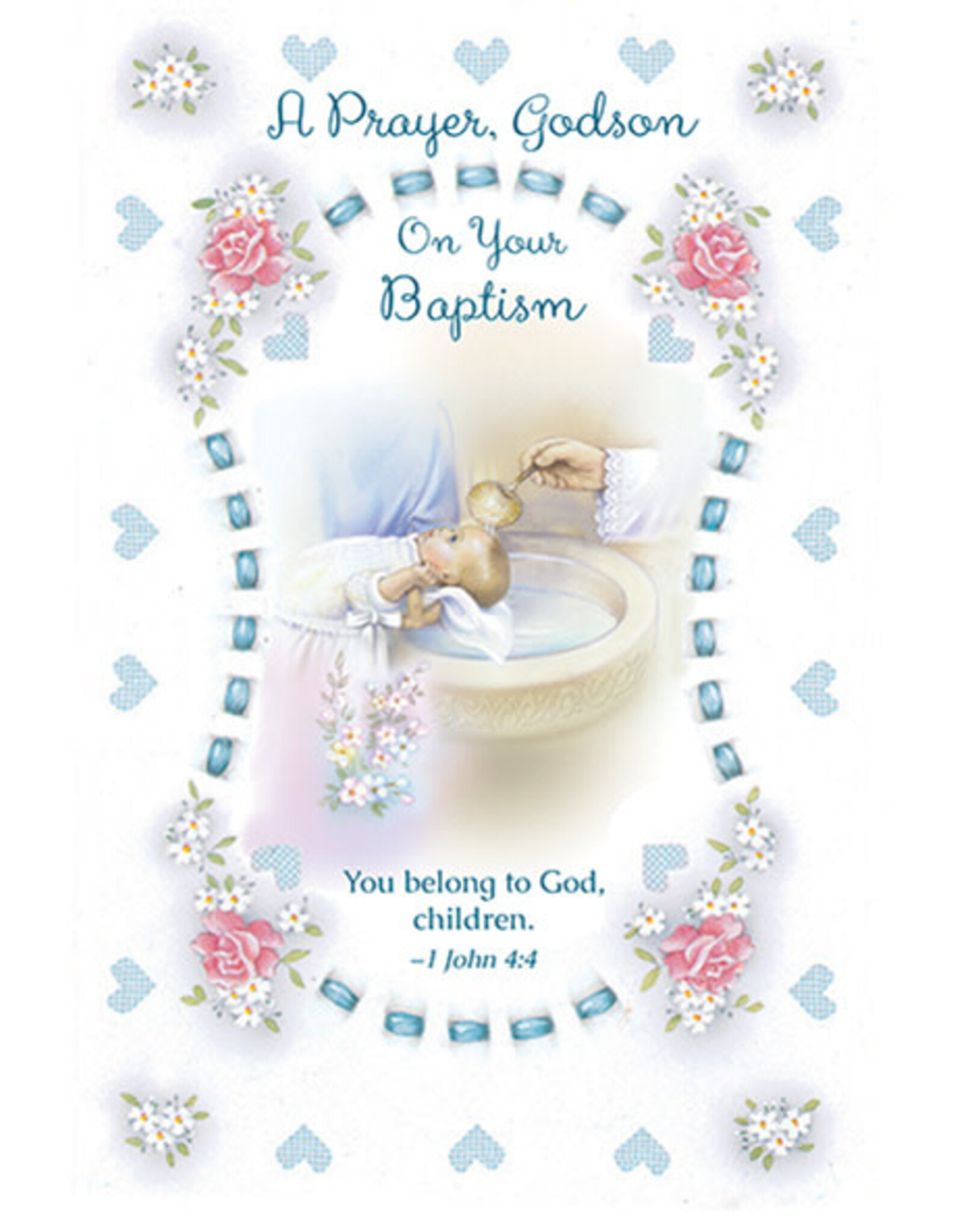 Greetings of Faith Card - Baptism (Godson), You Belong to God
