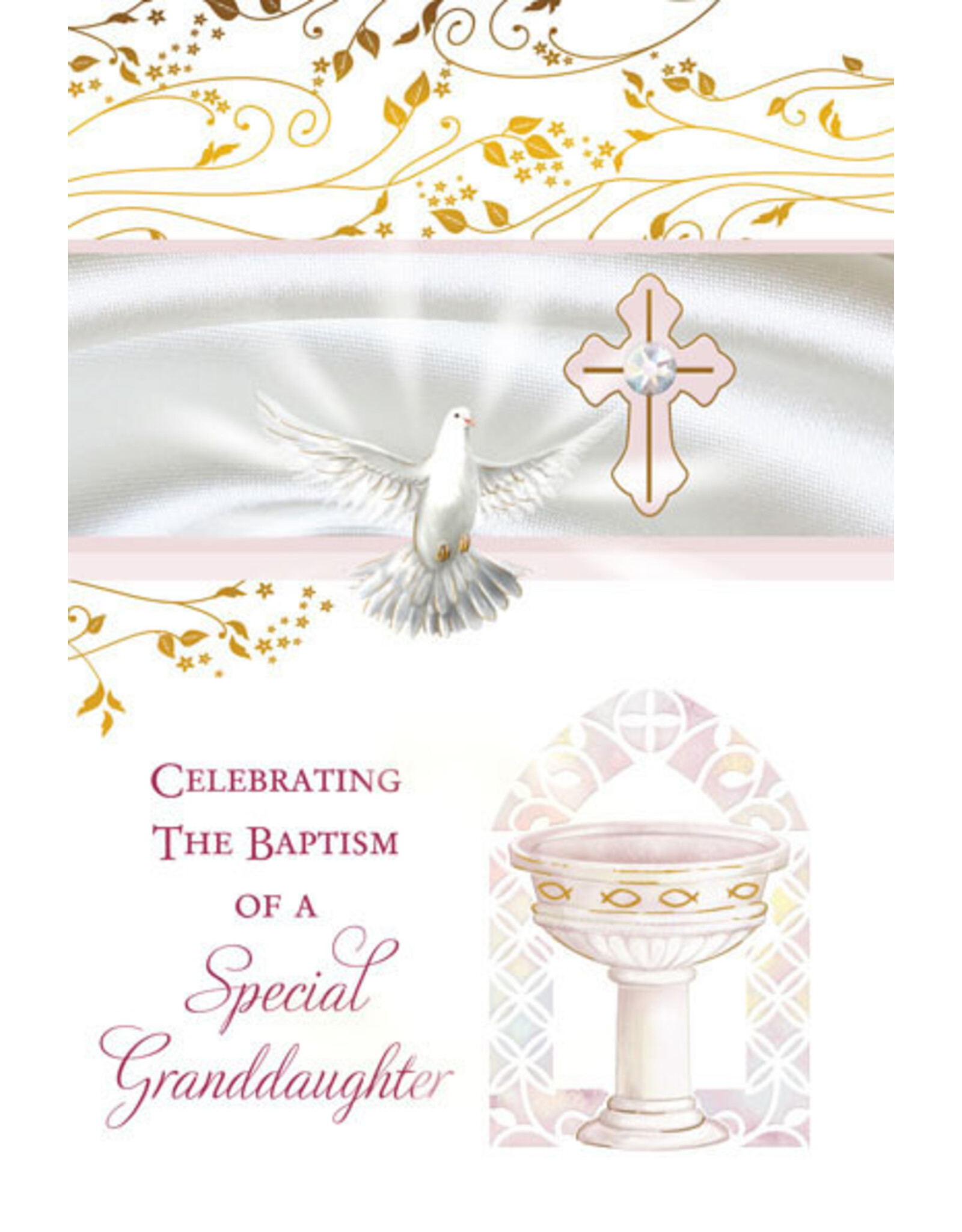 Greetings of Faith Card - Baptism (Granddaughter), For Child or Adult