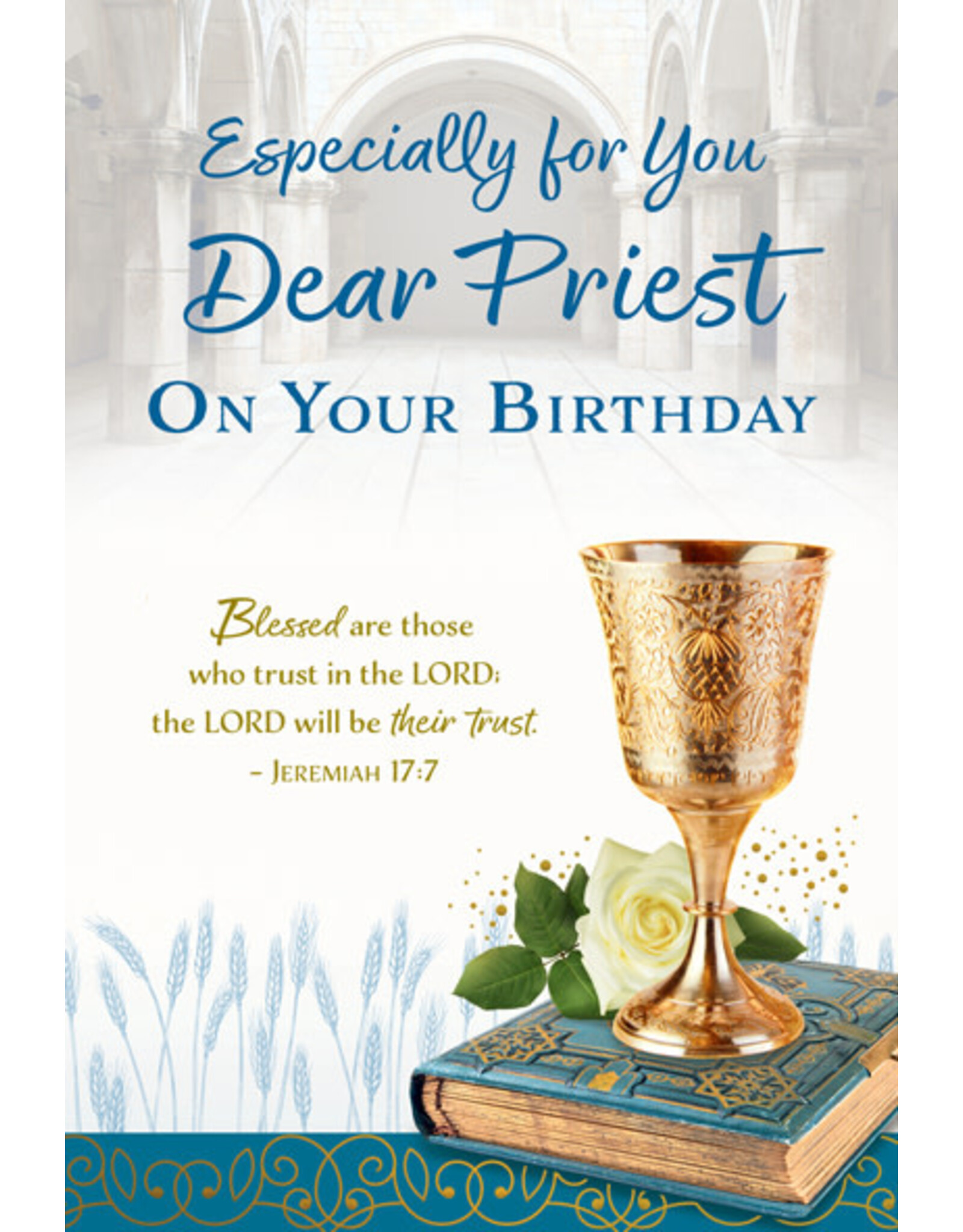 Greetings of Faith Card - Priest Birthday, Trust in the Lord