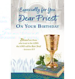 Greetings of Faith Card - Priest Birthday, Trust in the Lord