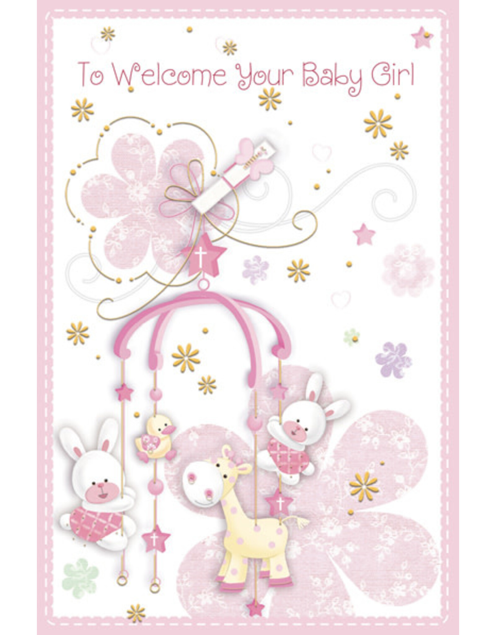 Greetings of Faith Card - Congratulations, Welcome Baby Girl