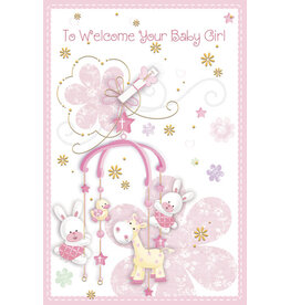 Greetings of Faith Card - Congratulations, Welcome Baby Girl