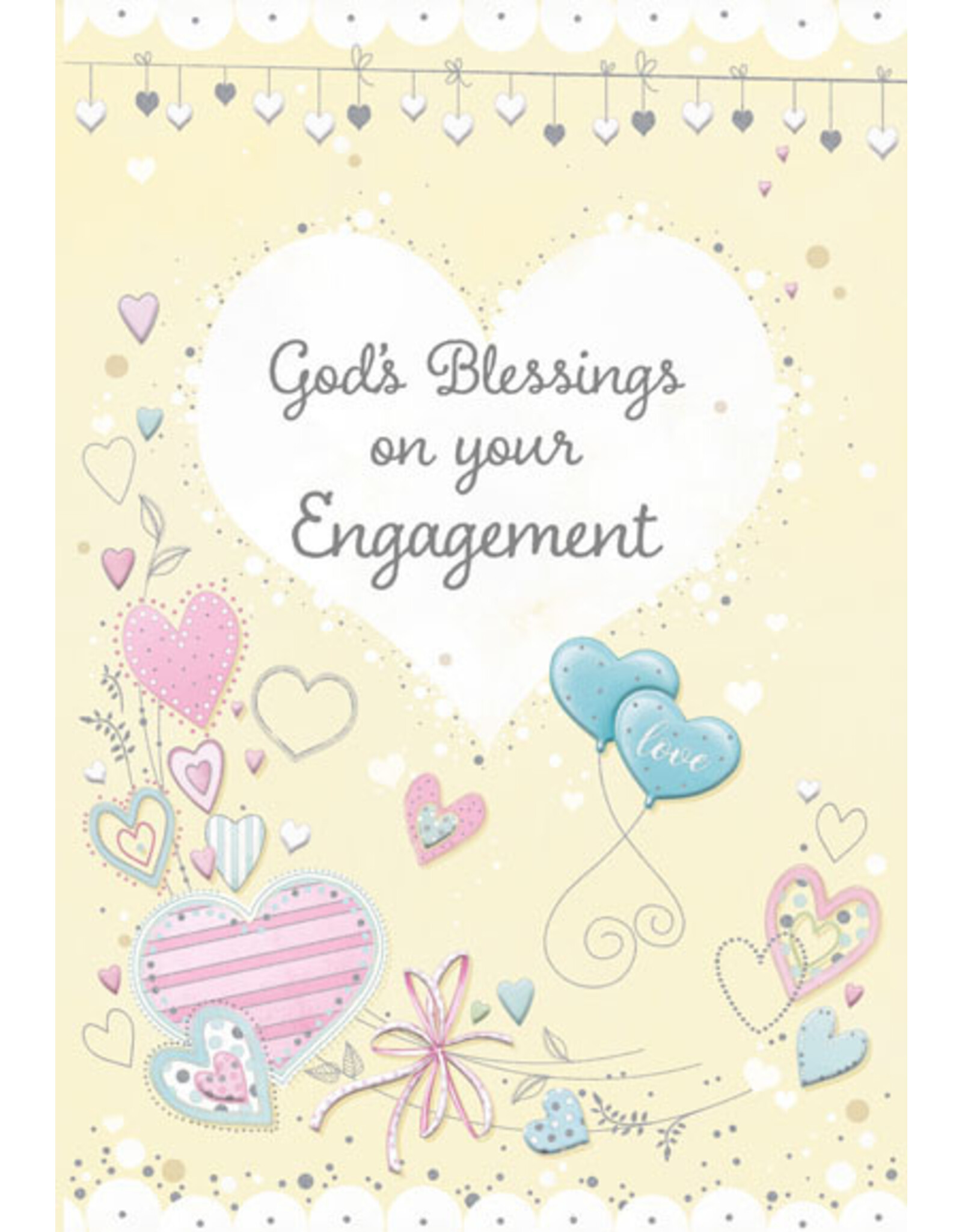 Greetings of Faith Card - Engagement, God's Blessings