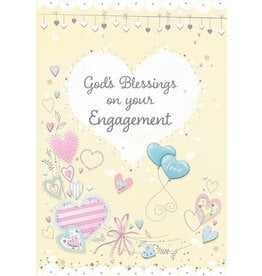 Greetings of Faith Card - Engagement, God's Blessings