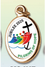 San Francis Jubilee 2025 (Pilgrims of Hope) Medal - Enamel / Gold Border (1 x 3/4")