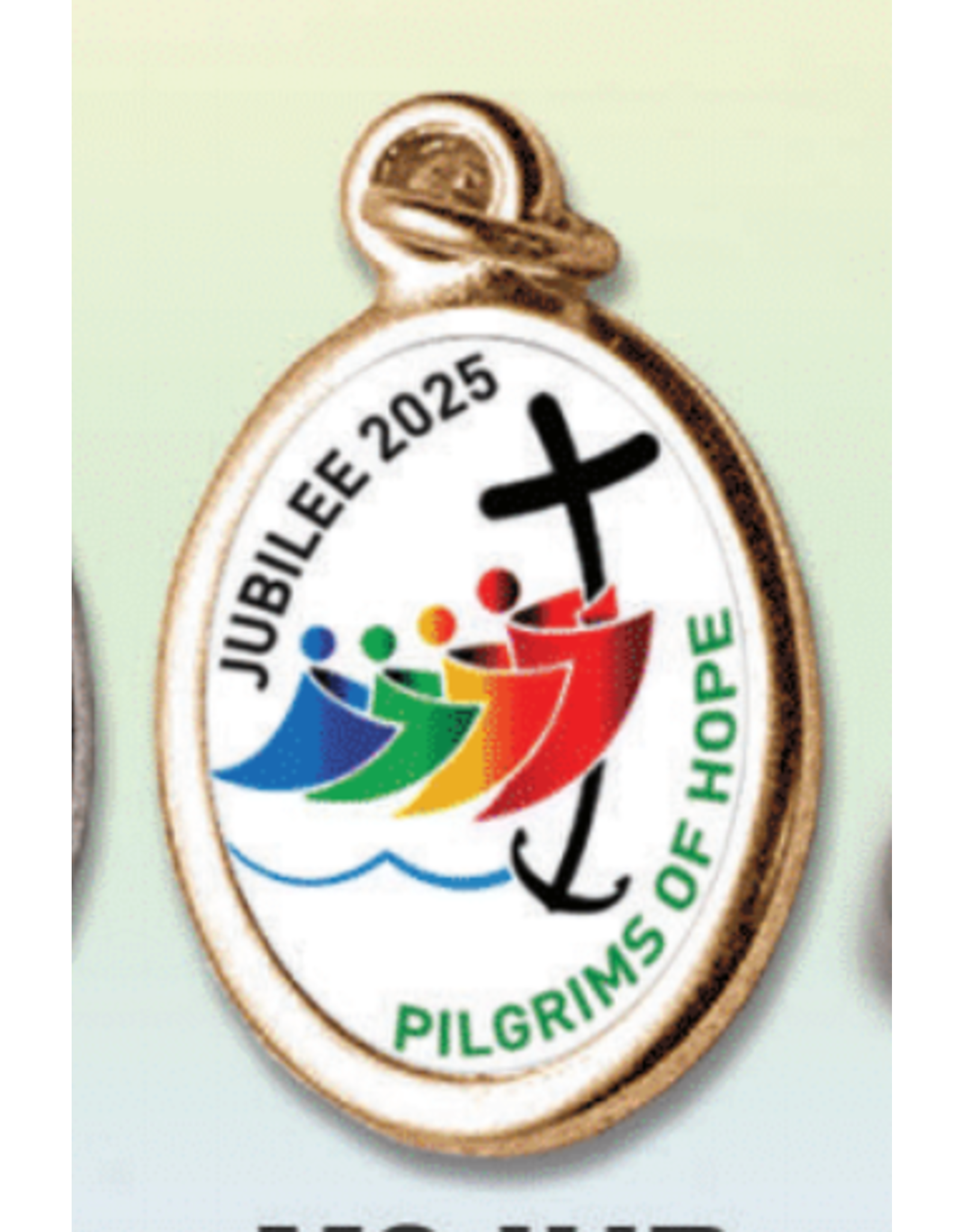 San Francis Jubilee 2025 (Pilgrims of Hope) Medal - Enamel / Gold Border (1 x 3/4")