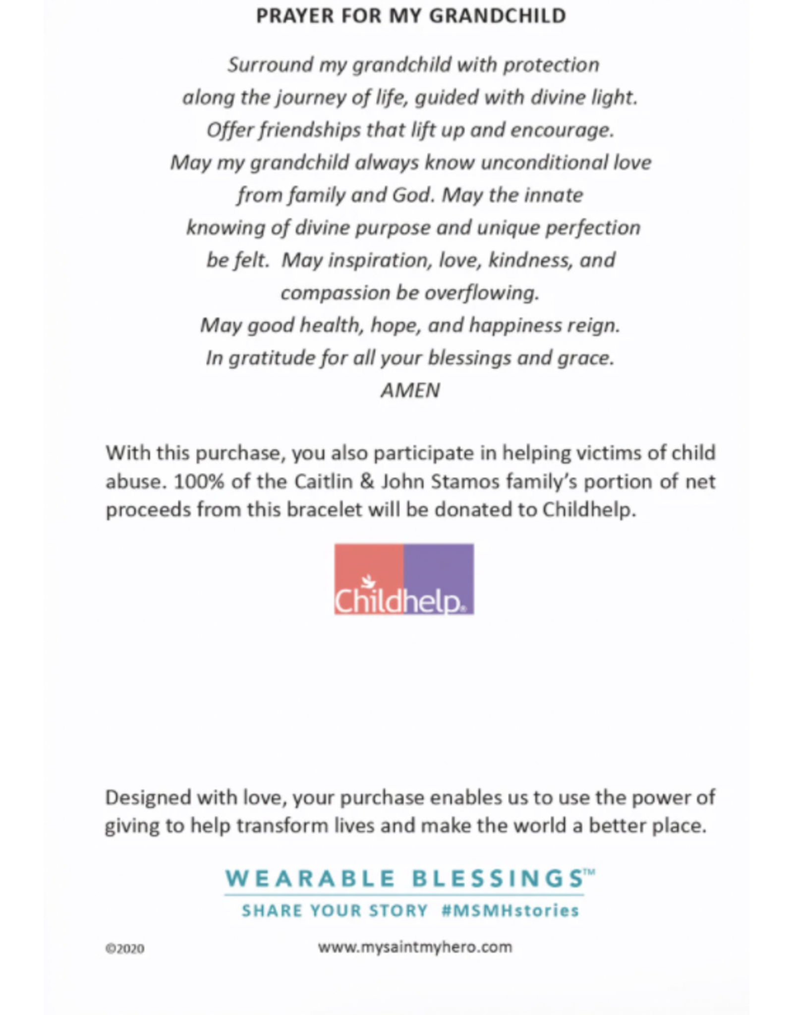 My Saint My Hero Bracelet - Grandmother's Love