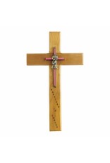 Singer Baptism Cross (Girl) -  Maple Wood / Brass (10")