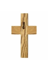 Singer Baptism Cross (Girl) -  Maple Wood / Brass (10")