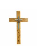 Singer Baptism Cross (Boy) -  Maple Wood / Brass (10")