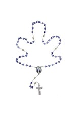 Singer Rosary - Blue Glass Beads & Miraculous Photo Center