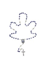 Singer Rosary - Blue Glass Beads & Miraculous Photo Center