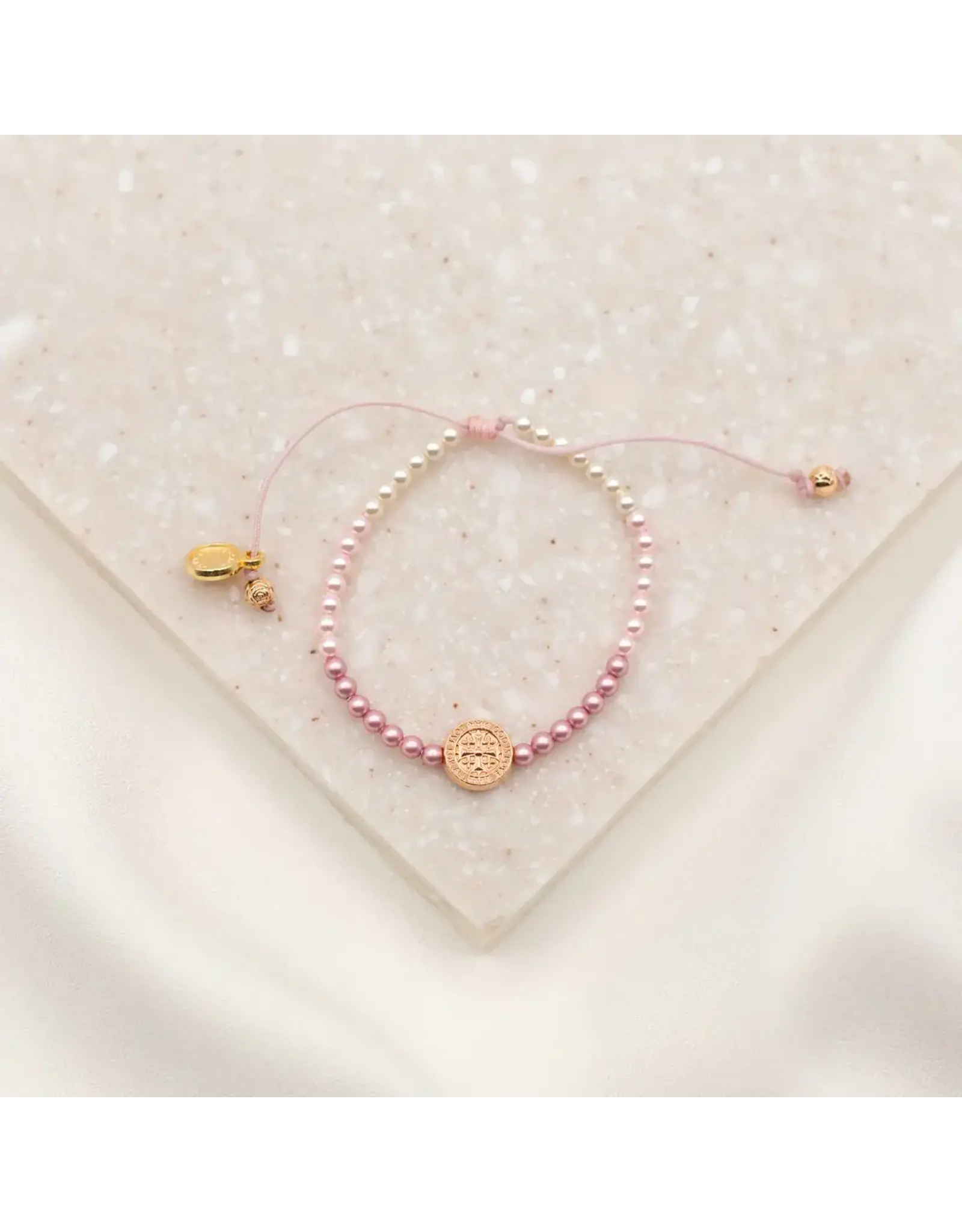 My Saint My Hero Kids Bracelet - Love Lights the Way, Crystal Pearl