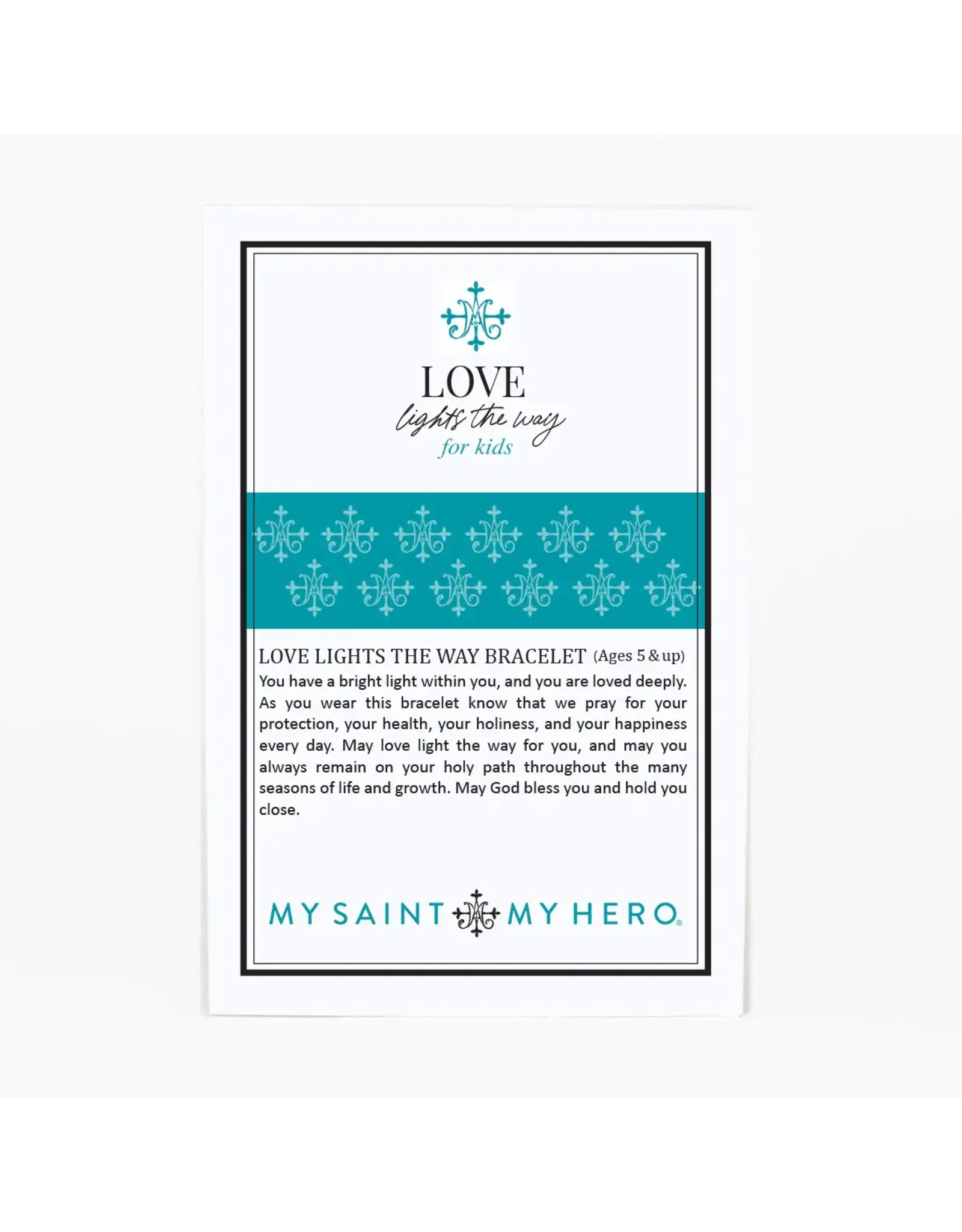 My Saint My Hero Kids Bracelet - Love Lights the Way, Crystal Pearl