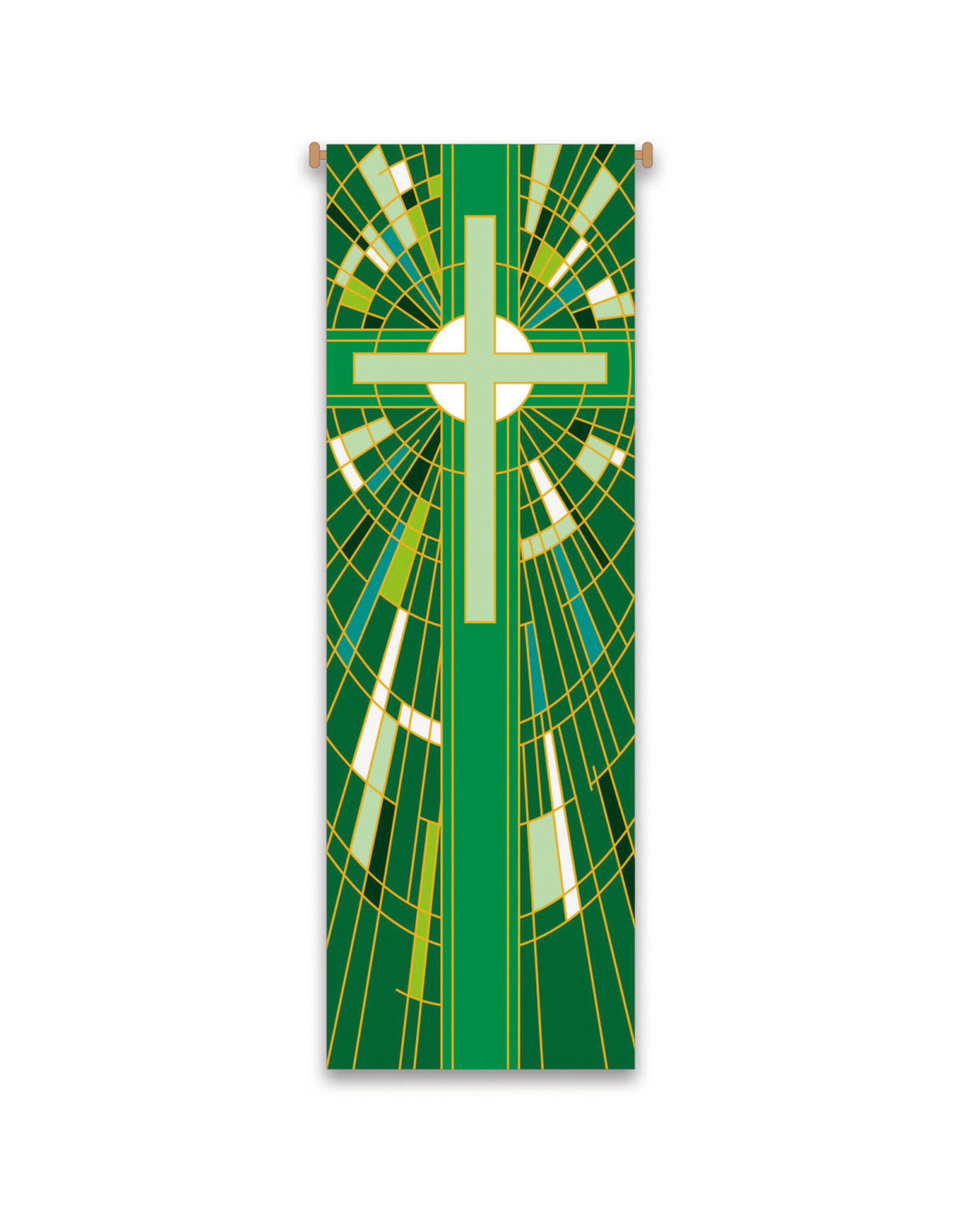 Slabbinck Banner - Green & Gold with Cross