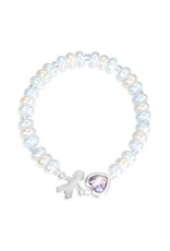 Hirten Pearlized Baby Bracelet with Guardian Angel Heart & Charm
