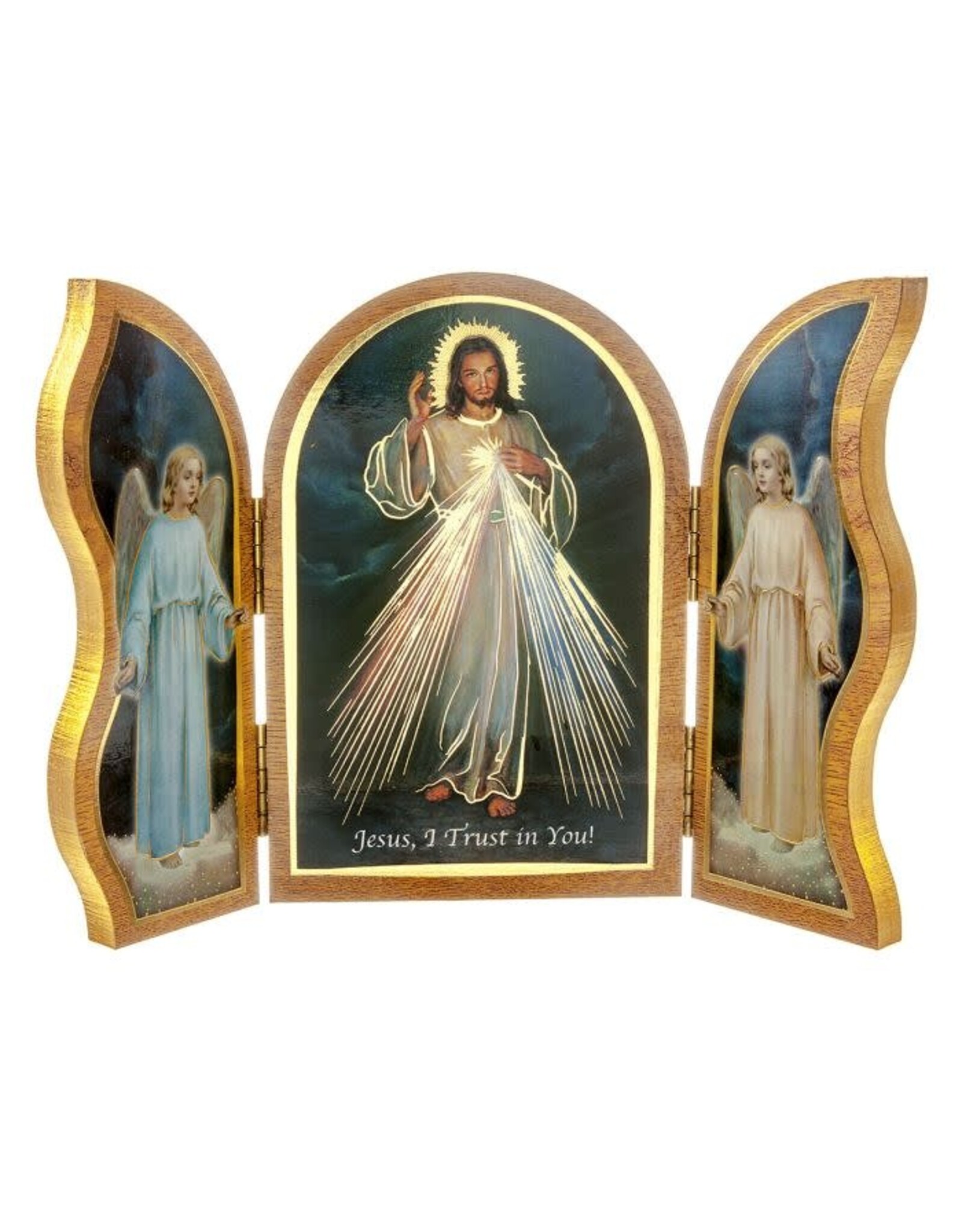 Hirten Triptych, Standing, Natural Wood, 1206 Series, 7.25"x5"   - Various Subjects