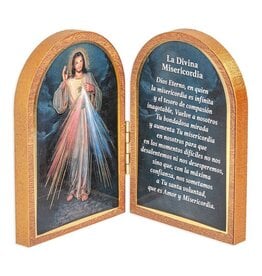 Hirten Diptych, Standing, Natural Wood, Spanish, 5"x3.5" - Various Subjects