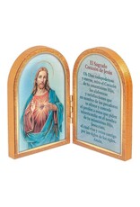 Hirten Diptych, Standing, Natural Wood, Spanish, 5"x3.5" - Various Subjects