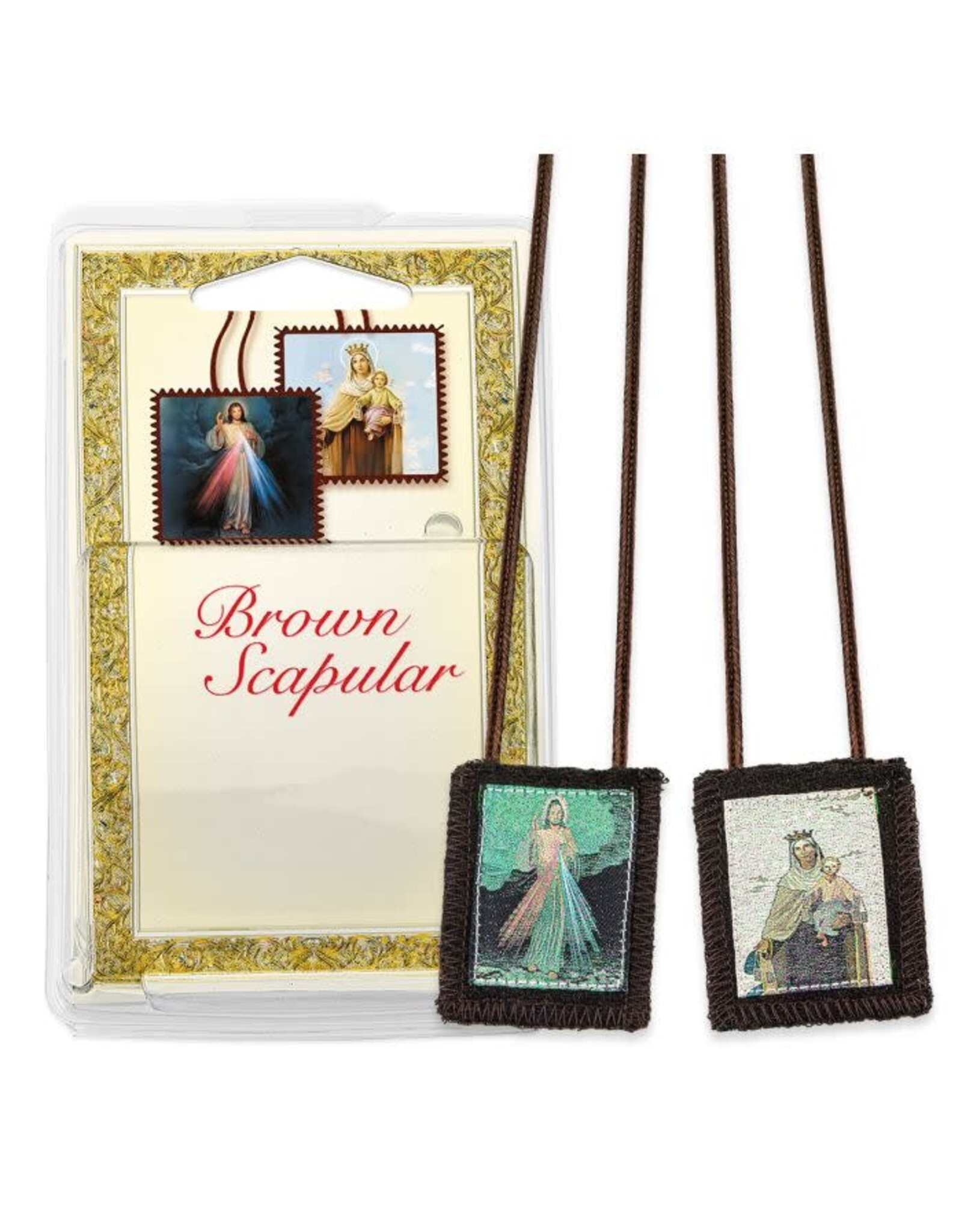 Hirten Scapular - Brown, Divine Mercy
