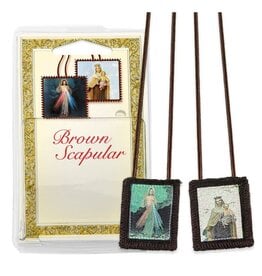 Hirten Scapular - Brown, Divine Mercy