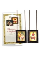 Hirten Scapular - Brown, JMJ Three Hearts