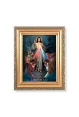 Hirten Picture - Jesus King of Mercy, Gold Antique Frame, 5-1/2x7