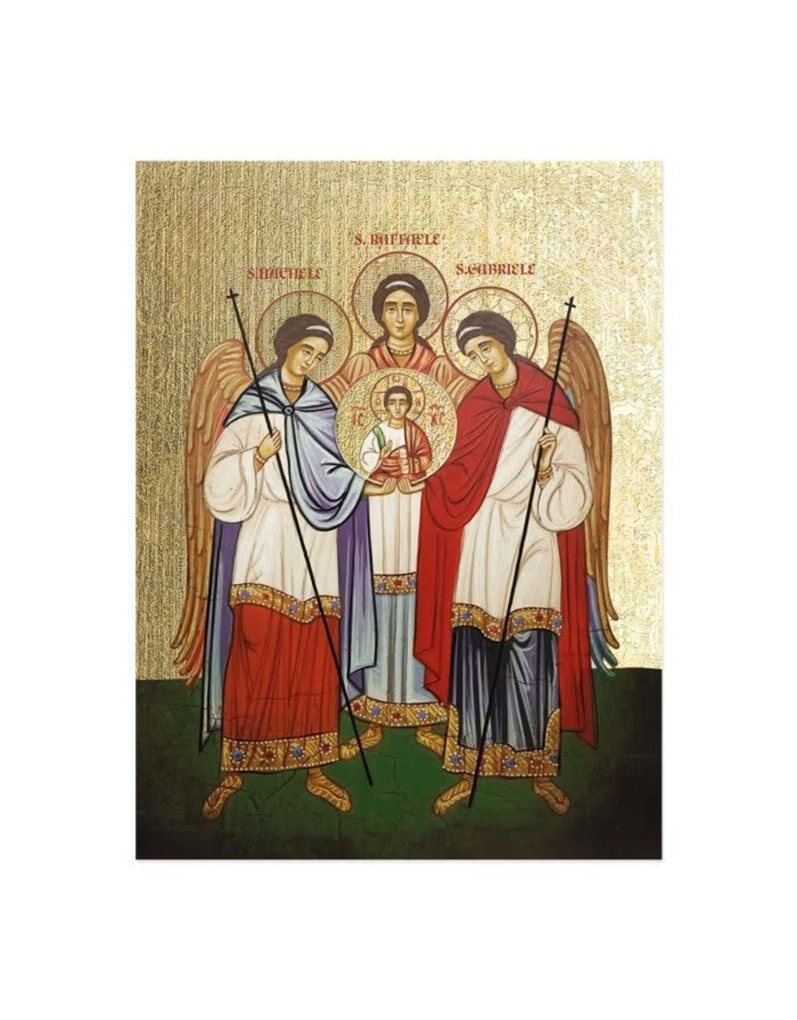 Hirten Archangels Gold Embossed Wood Plaque